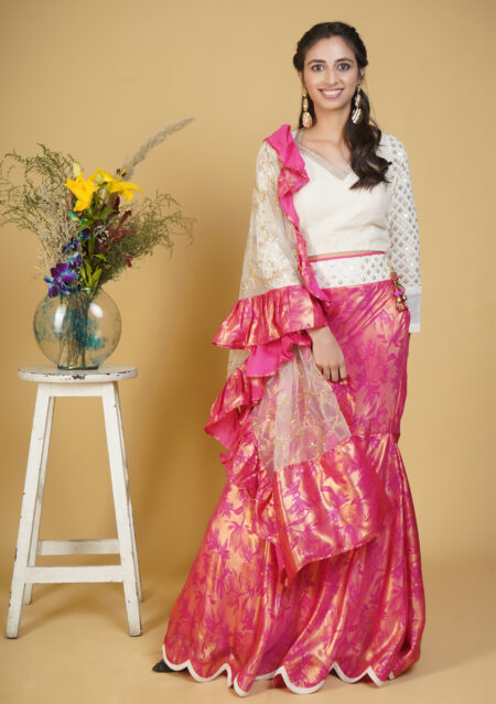 Buy Rose Pink Cutdana Bridal Designer Lehenga Choli Online